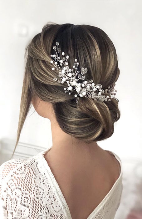 simple bridal hair comb