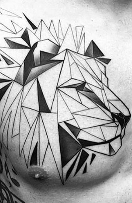 Geometric Lion tattoo sketch at theYoucom