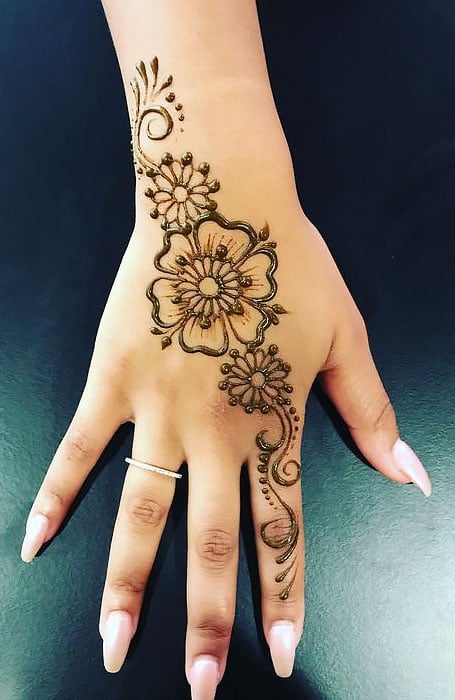 Full hand henna tattoo Design both feel realistic mehndi color on hand for  wedding parties instant