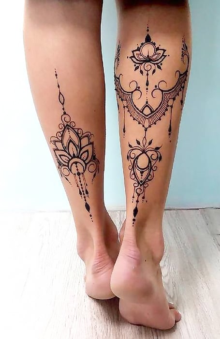 Buy Voorkoms Full Both Side Henna Tattoo Design Feel Realistic Mehndi  Temporary Body Tattoo For Women Girls Online at Best Prices in India   JioMart