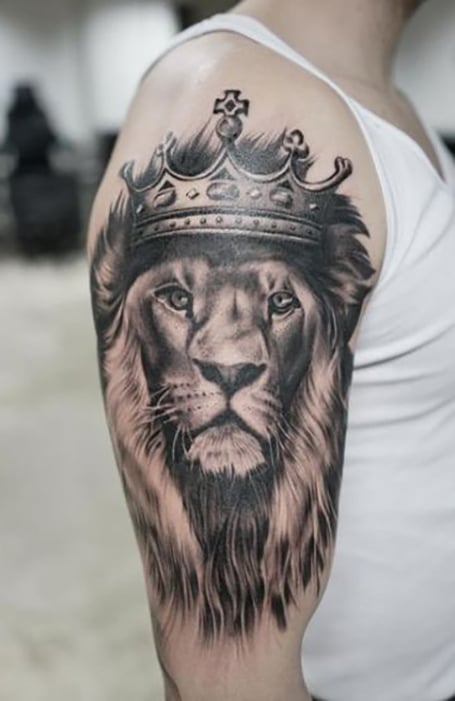 Tattoo uploaded by Beard ink art tattoo studio  roaring lion tattoo custom  with rose and crown done on arm  Tattoodo