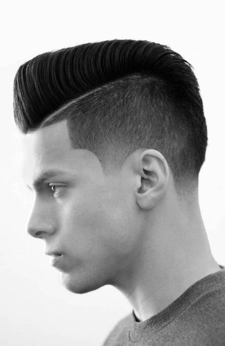 black haircut with 3 lines on side