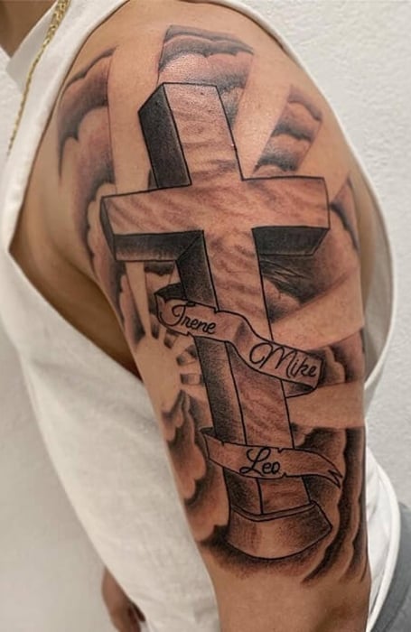 Greek Orthodox Man Tattoo Depicting Crucifixion Editorial Stock Photo   Stock Image  Shutterstock