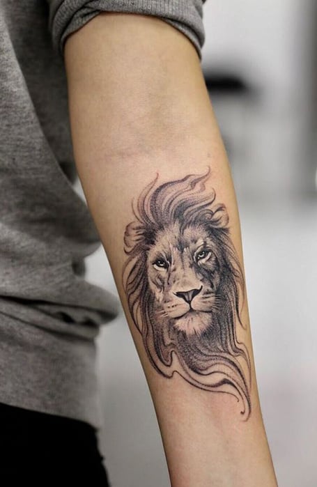 Lion Head Tattoo Stock Illustration  Download Image Now  2015 Animal  Animal Body Part  iStock