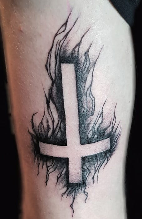 The Tattoo Den  Client brought in design Three crosses on right bicep  Tattoo by Den  Facebook