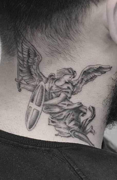 Image of Tattoo on a man's neck-ZK458569-Picxy