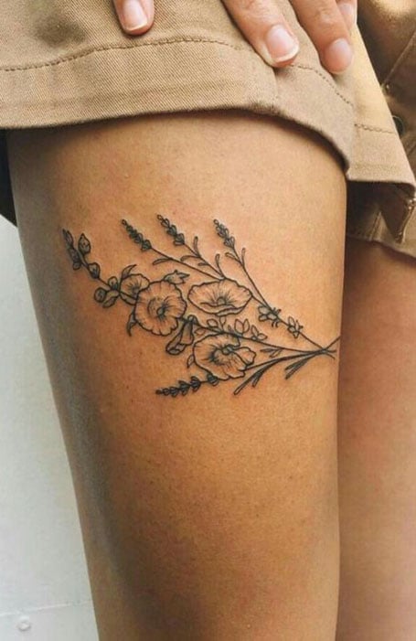 Script Tattoo On Thigh  Tattoo Designs for Women