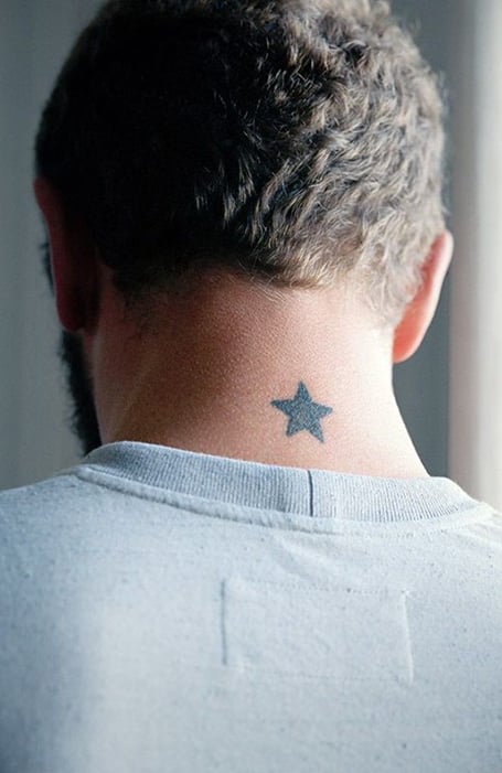 neck star tattoos for men