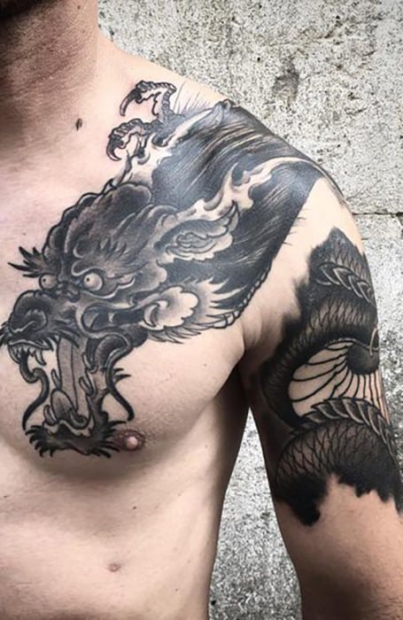 Chronic Ink  Toronto  Vancouver  Black and Grey Asian Tattoos  Tattoos  Chest piece tattoos Asian tattoos