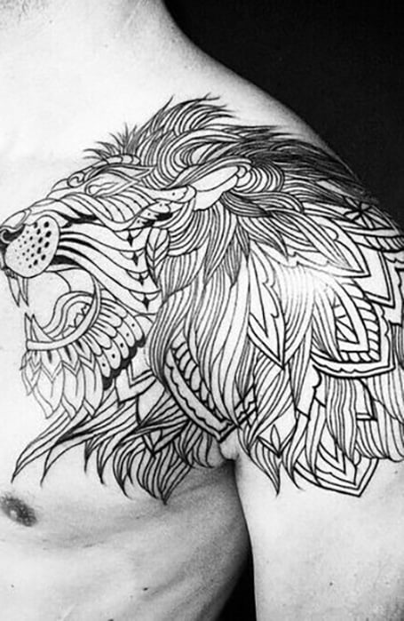 Top 57 Geometric Lion Tattoo Ideas 2021 Inspiration Guide  Mens shoulder  tattoo Lion tattoo design Lion shoulder tattoo