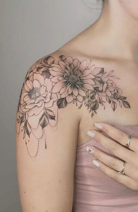 43 Flower Shoulder Tattoo Ideas [2024 Inspiration Guide]