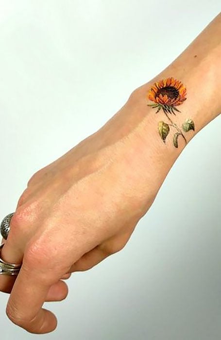 Tattoo tagged with flower small sunflower finger jin tiny ifttt  little nature illustrative  inkedappcom
