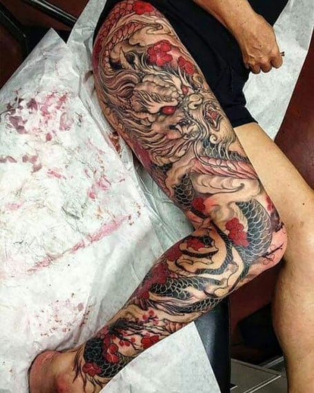 dragon wrapped around leg tattoo sleeveTikTok Search