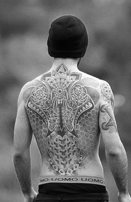 word tattoo designs for men on back