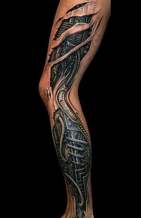 Bionic leg tattoo  Leg tattoo men Robot tattoo Leg tattoos