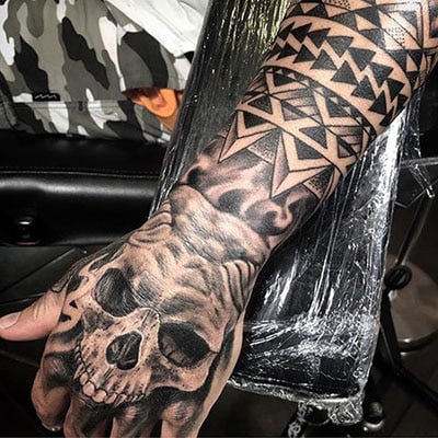 Hand Tattoos for Men  Hand tattoos for guys Skull hand tattoo Hand  tattoos