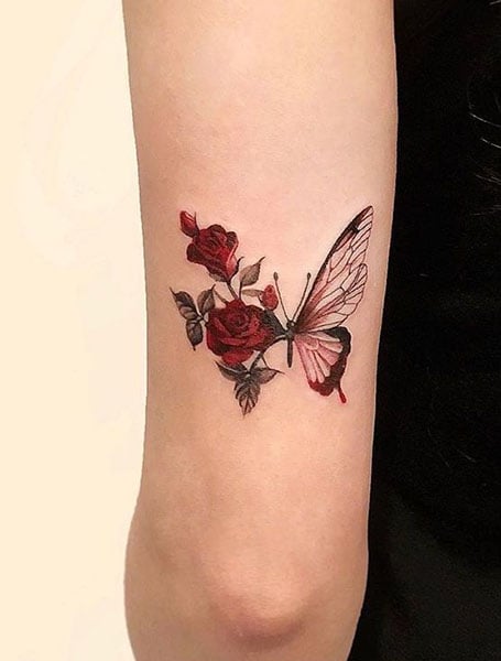 Discover more than 70 butterfly on a rose tattoo latest  thtantai2