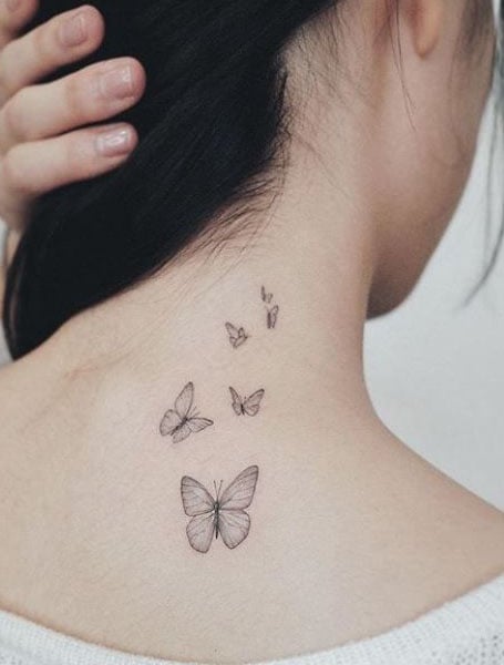 flying butterfly tattoo drawings