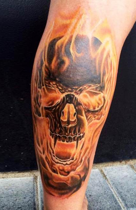 skull and flames tattoo by SpiderMonkeyArt on DeviantArt
