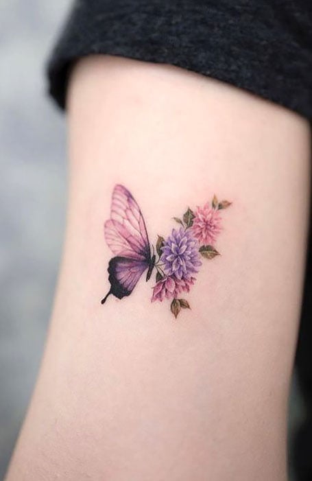 Beautiful butterfly tattoo in memory  Butterfly tattoo on shoulder Butterfly  tattoos for women Name tattoo designs