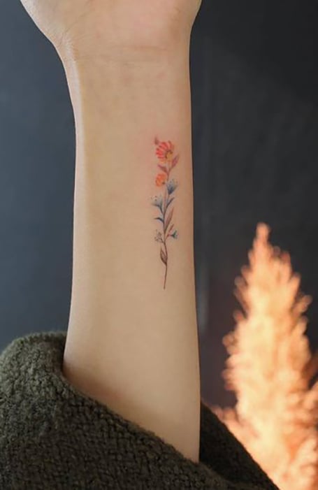Rainbow Flower Tattoo  Birth flower tattoos Flower tattoo arm Sunflower  tattoo shoulder