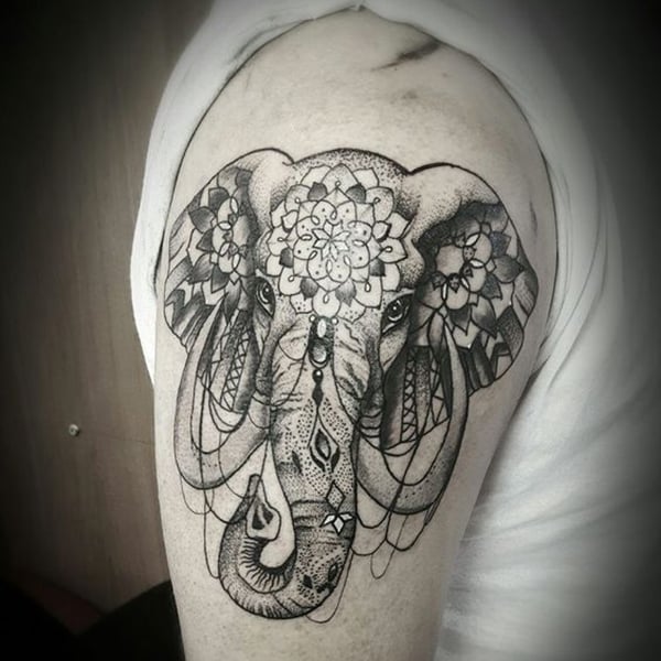 The best stories are start with “so… I got a tattoo”. ✨ Aztec Piece - Raul  Elephant - Mauricio Stamp w/ Flowers - Rudy Have an ... | Instagram