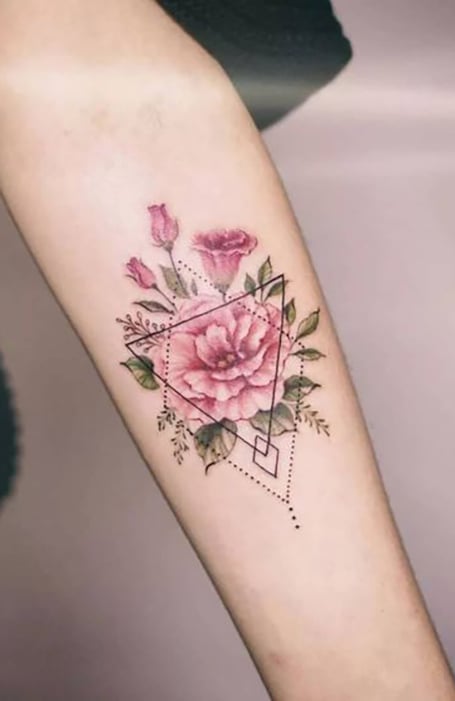 Tattoo Branch Of Flowers Branch Of Blooming Rose Stock Illustration   Download Image Now  Tattoo Rose  Flower Forearm  iStock