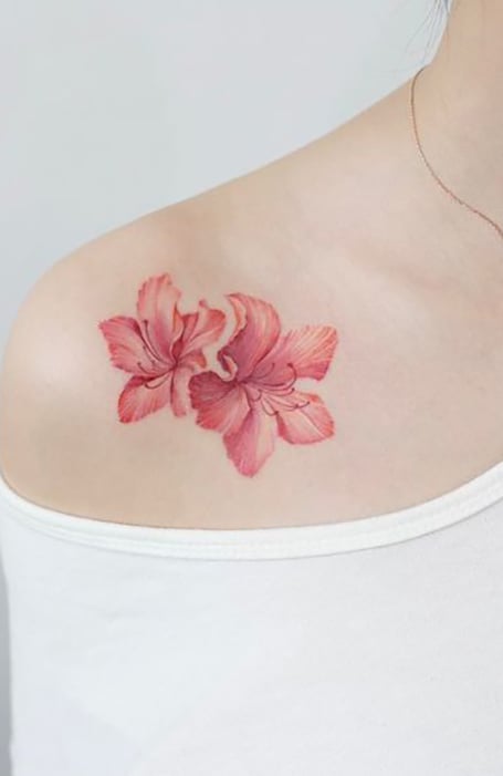 violet and rose flower tattooTikTok Search