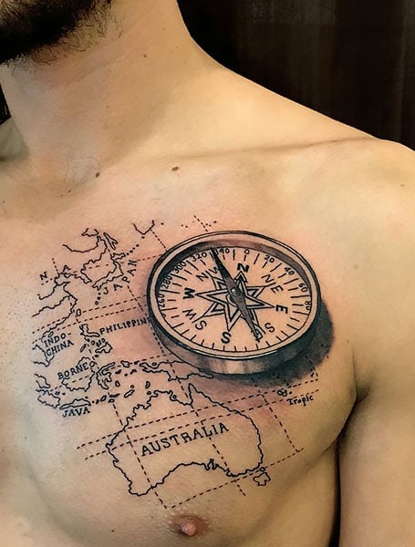 Tattoo of Maps Argentina Flags