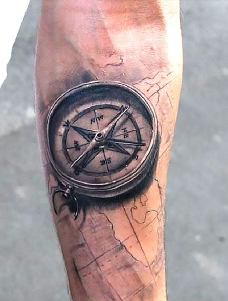 Aliens Tattoo - A Norse charm also known as the Vegvísir, the Viking compass  derives its name from an ancient Icelandic manuscript. The Viking compass  tattoo can be a powerful symbol to