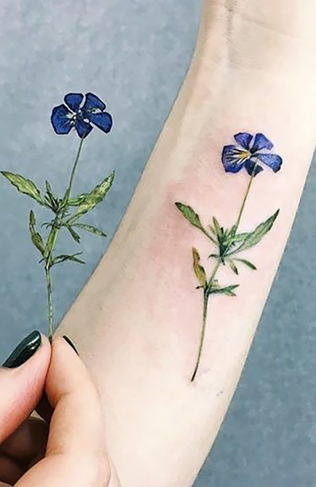 Tattoo Two Flowers  By Sashatattooing
