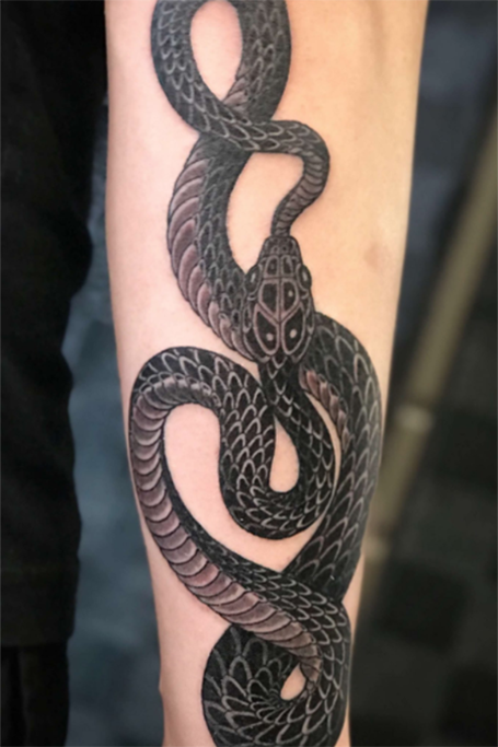 Giant snake back piece for FM  Chris ODonnell Tattoo
