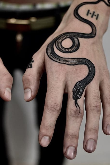Large Snake Tattoo Snake Temporary Tattoo  Blackwork Snake  Etsy