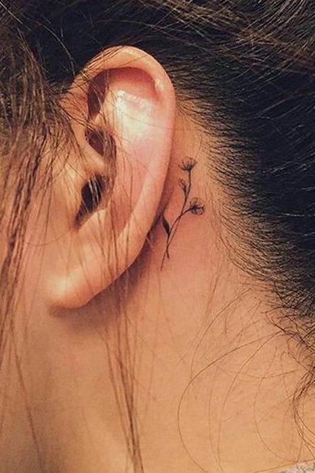 These EAR Tattoos Will Convince You To Get Inked  Behind ear tattoos  Flower tattoo ear Trendy tattoos