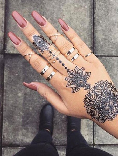 Buy Semipermanent Tattoo Floral Hand and Finger Tattoo Pack Online in  India  Etsy