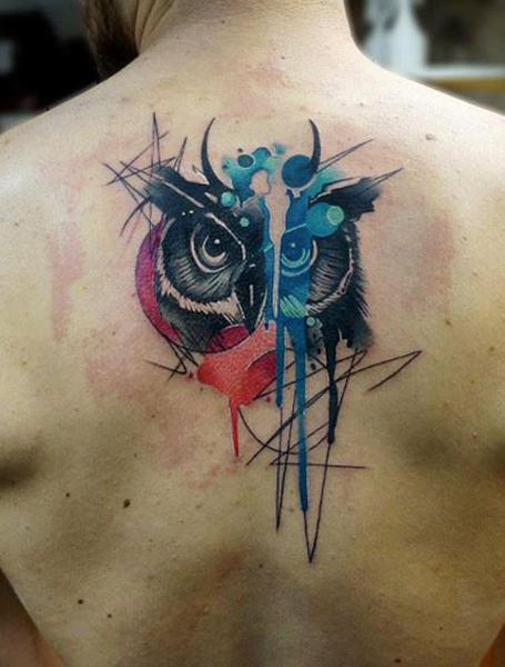 Owl Back Piece tattoo
