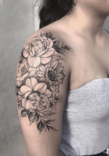 Floral half sleeve tattoo  Half sleeve tattoos designs Half sleeve tattoo  Half sleeve tattoos color