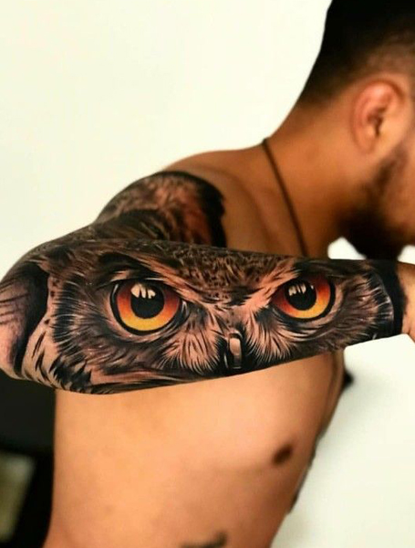 Owl Tattoo on Arm - Ace Tattooz