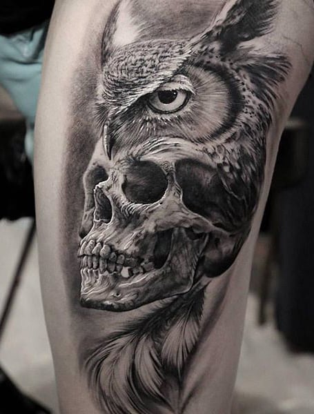 50 Owl Skull Tattoo Designs For Men  Cool Ink Ideas