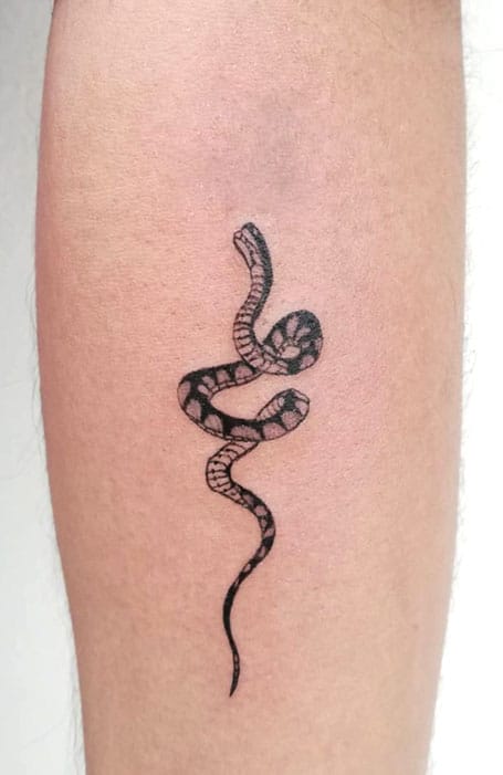 Awesome Black Tribal Snake Tattoo Stencil