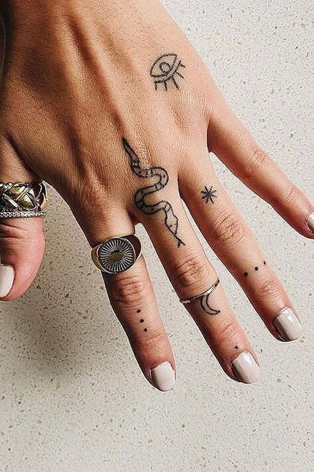 Snake Tattoo In Finger - Temu