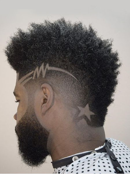 barber mohawk hair designs for men