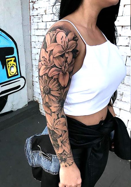 Full color girly girl half sleeve tattoo by Evan Olin  Tattoos