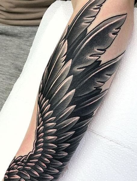50 Best Wing Tattoos For Guys 2023  Angel Demonic Cross Heart Designs