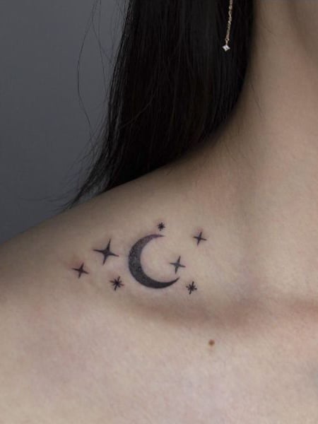 15 Behind the Ear Tattoo Ideas  Tiny Moon  Idea Wallpapers  iPhone  WallpapersColor Schemes