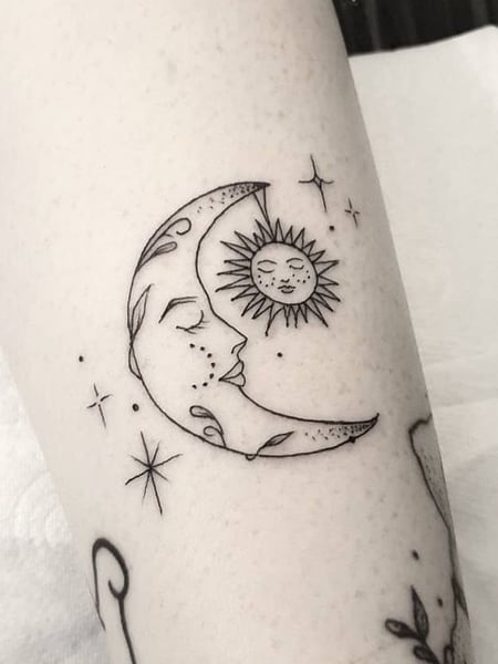 8 Phases of The Moon Tattoos On Foot