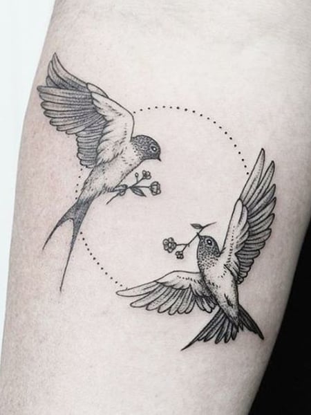Flower and Bird Half Sleeve by Ivana Tattoo Art TattooNOW