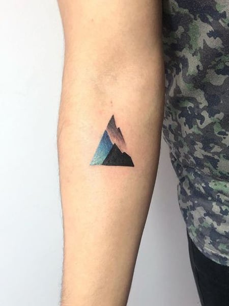 Minimalist mountain and geometric shapes  Tattoogridnet