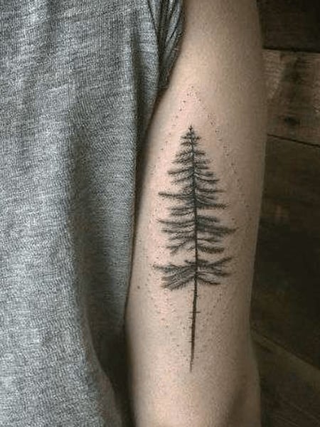 Charming pine tree silhouette tattoo ideas Whats your opinion