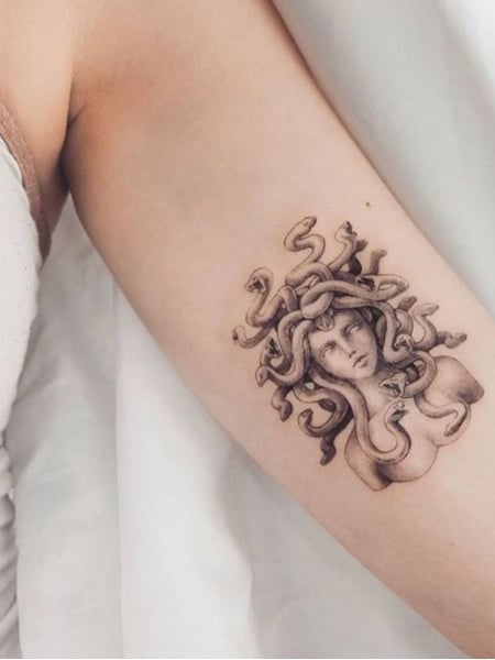 Pin by javier arambula on Quick Saves in 2023  Minimal tattoo design Medusa  tattoo Leg tattoos